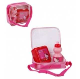 SET BOITE GOUTER + GOURDE HELLO KITTY Demi gros