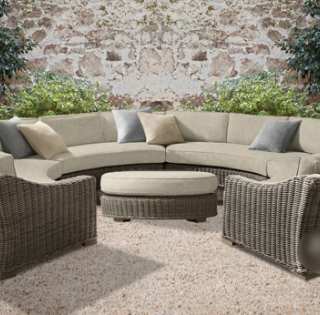 SALON DE JARDIN ROND "MOON" EN WICKER