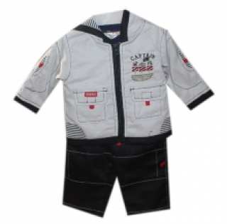 Ensemble deux pièces motif bateau pour bébé garçon