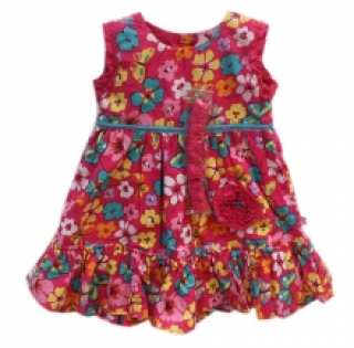 Robe liberty bébé avec bandeau assorti