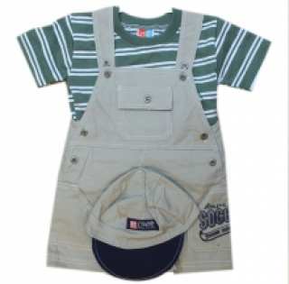 Ensemble salopette à trois pièces pour bébé garçon