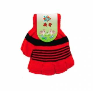 Gants mitaines en maille rayures