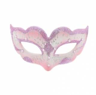 Masque vénitien sublimé de volutes pailletées et strass