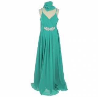 Robe de soirée drapée longue cache-cœur