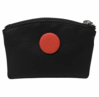 Porte-monnaie en cuir avec bouton décoratif