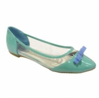 Ballerine plate ultra tendance avec corps transparent et nœud décoratif