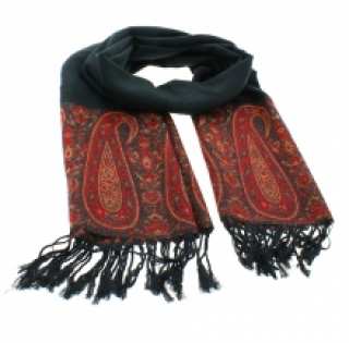 Écharpe à franges en deux tons avec motif baroque