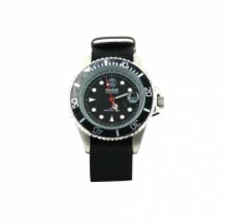 Montre-bracelet noire Paris Saint-Germain avec graduation et bracelet en tissu