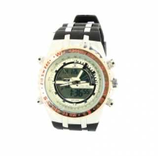 Montre multifonction en métal pour homme avec double affichage