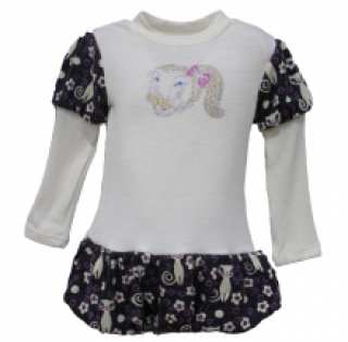 Jolie robe boule fille avec effet deux tons