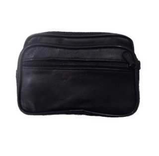 Porte-monnaie en cuir avec poche zippée