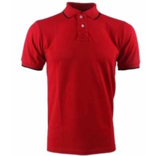 Polo pur coton pour homme uni rouge