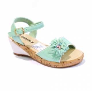 Sandales compensées pour enfant ornées de fleurs