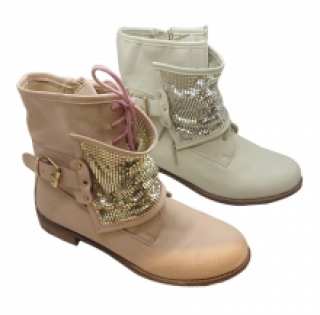 Bottines fashion avec empiècement argenté