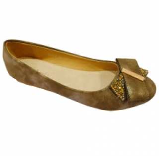 Ballerines avec nœuds croisés à strass