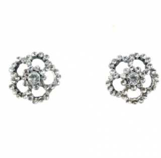 Boucles d’oreilles fleurs strass