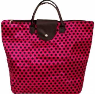 Sac shopping à pois avec rabat à bouton pression