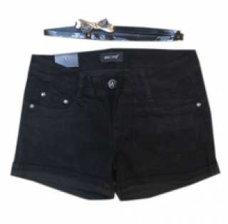 Short jeans noir avec ceinture