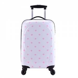Valise Taille Cabine rigide blanc enfant ultra leger brillant ABS+PC 4 roues PARTY PRINCE