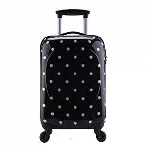 Valise Taille Cabine rigide noir blanc ultra leger shine 4 roues PARTY PRINCE