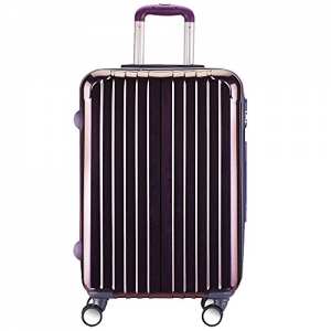 Valise Taille Cabine rigide 57cm violet ultra leger ABS+PC 4 roues PARTY PRINCE