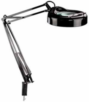 Lot 2.Lampe loupe. en metal blanc...