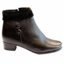 Bottines femme avec boucles décoratives et fausse fourrure