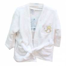 Peignoir polaire bébé avec motif brodé