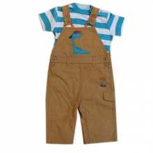 Ensemble salopette et t-shirt à rayures pour bébé garçon