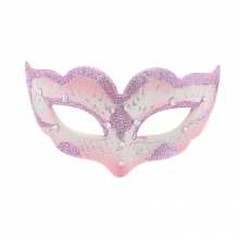 Masque vénitien sublimé de volutes pailletées et strass