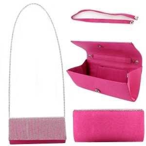 Sac de soirée agrémenté de strass avec anses amovibles