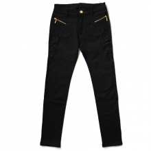 Pantalon orné de strass avec poches zippées