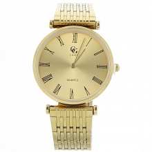 Montre fashion en métal doré pour homme