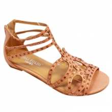 Sandales cloutées façon spartiate rose