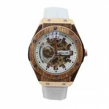 Montre bracelet ornée de vis avec cadran transparnet