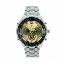 Montre métal homme avec quatre affichages