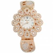 Montre bijou fleur ornée de strass