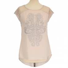 Top orné de motif fantaisie clouté 