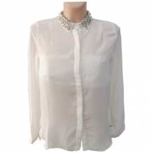 Chemise pour femme avec col orné de pierres