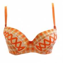 Soutien-gorge à carreaux orné de rubans