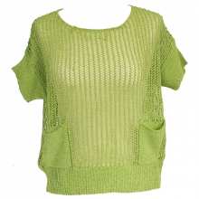 Pull troué avec manches courtes et deux poches