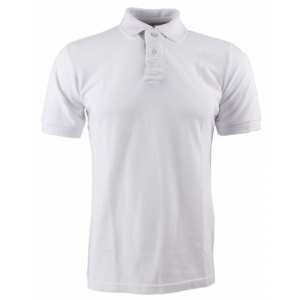 Polo homme uni blanc pur coton