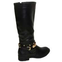 Bottines tendance avec doubles brides cloutées