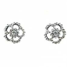 Boucles d’oreilles fleurs strass