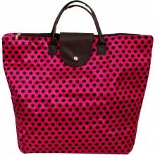 Sac shopping à pois avec rabat à bouton pression