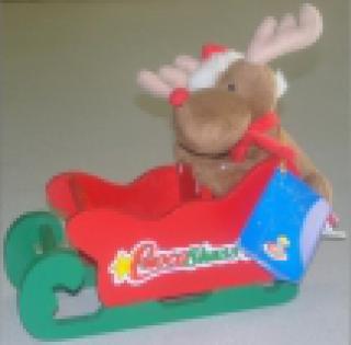 PELUCHE CARIBOU A TRAINEAU - ref.7102