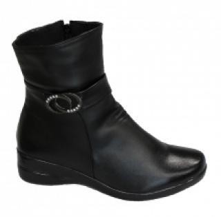 Bottines noires avec boucles et strass