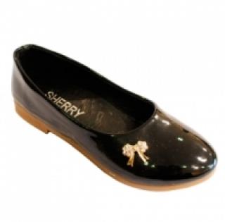 Ballerine vernis fille avec motif fleur à strass