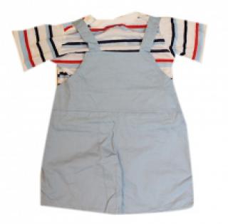 Ensemble salopette et t-shirt strié pour bébé garçon