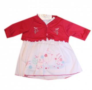 Ensemble robe brodée et veste pour bébé fille